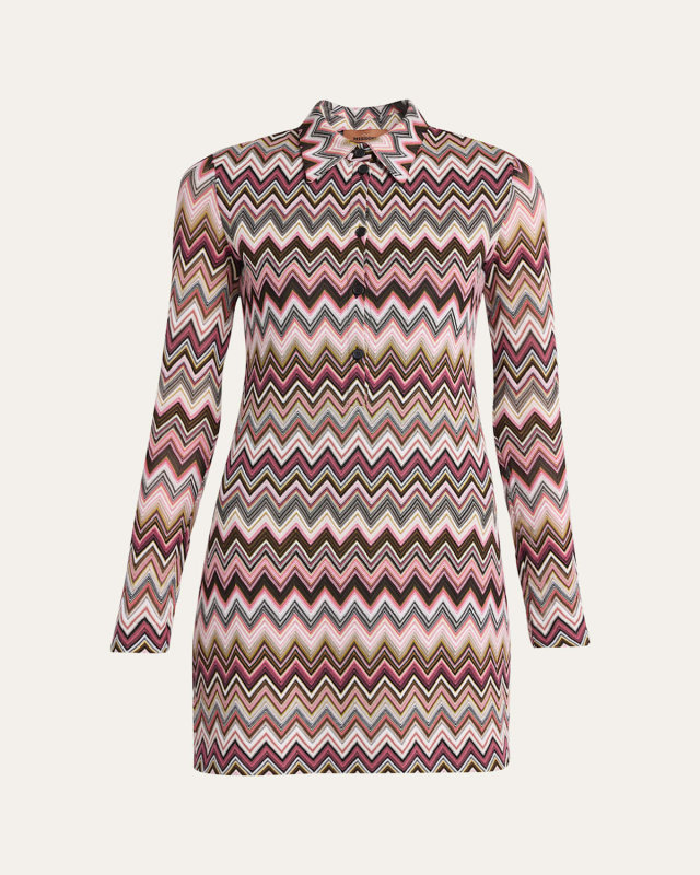 Zigzag Polo Mini Dress